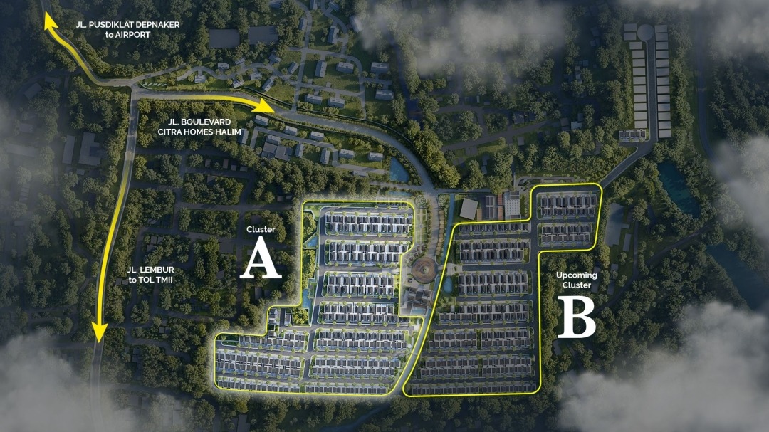 Siteplan Citra Homes Halim Jakarta Timur dengan pembagian Cluster Villandry dan Cluster Versailles